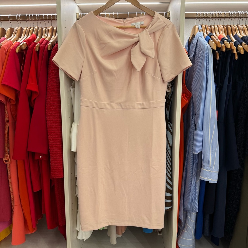 London Times Blush Pink Bow-Tie Dress